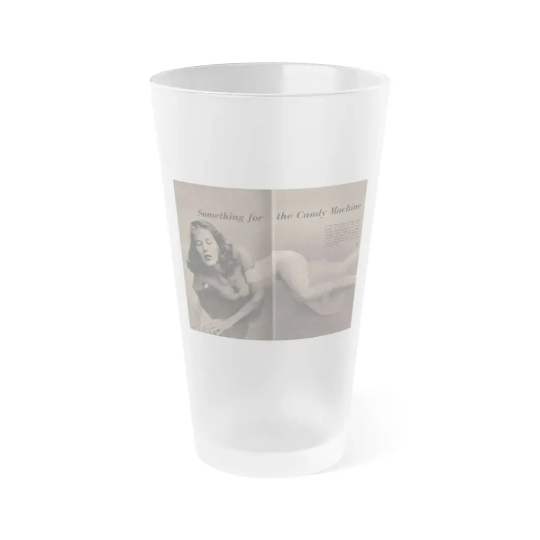 Penny Duncan #13 - [Pages 106 & 107] Pages 1 & 2 of of 6 with, Penny+1 B&W Centerfold Photo & Caption from EYE Digest Mag. April '56 (Vintage Female Icon) Frosted Pint Glass 16oz 16oz Frosted - Go Mug Yourself