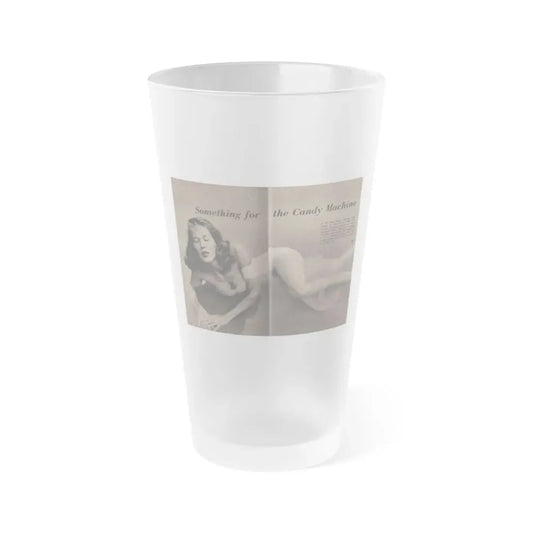 Penny Duncan #13 - [Pages 106 & 107] Pages 1 & 2 of of 6 with, Penny+1 B&W Centerfold Photo & Caption from EYE Digest Mag. April '56 (Vintage Female Icon) Frosted Pint Glass 16oz 16oz Frosted - Go Mug Yourself