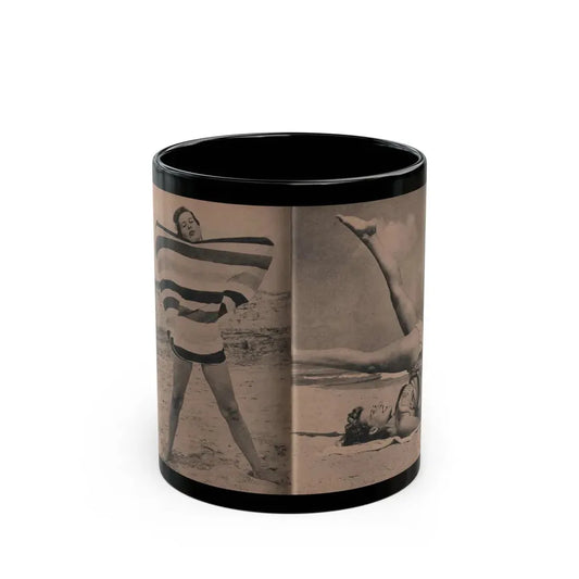 Penny Duncan #14 - [Pages 108 & 109] Pages 3 & 4 of of 6 with, Penny+2 B&W Photos from EYE Digest Mag. April '56 (Vintage Female Icon) Black Coffee Mug 11oz - Go Mug Yourself