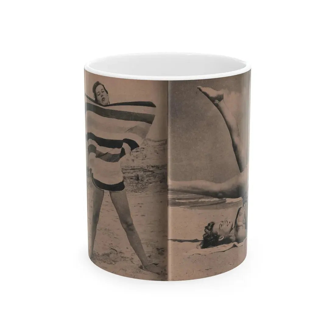 Penny Duncan #14 - [Pages 108 & 109] Pages 3 & 4 of of 6 with, Penny+2 B&W Photos from EYE Digest Mag. April '56 (Vintage Female Icon) White Coffee Mug 11oz - Go Mug Yourself