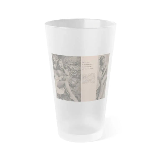 Penny Duncan #15 - [Pages 110 & 111] Pages 5 & 6 of of 6 with, Penny+2 B&W Photos, Caption & Brief Article from EYE Digest Mag. April '56 (Vintage Female Icon) Frosted Pint Glass 16oz 16oz Frosted - Go Mug Yourself