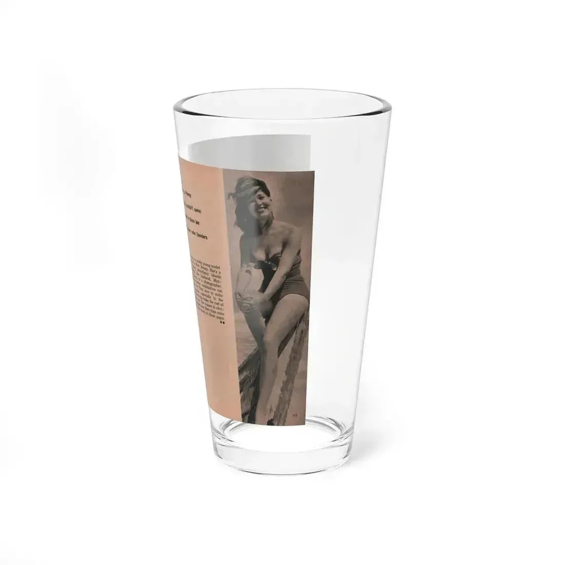 Penny Duncan #15 - [Pages 110 & 111] Pages 5 & 6 of of 6 with, Penny+2 B&W Photos, Caption & Brief Article from EYE Digest Mag. April '56 (Vintage Female Icon) Pint Glass 16oz - Go Mug Yourself