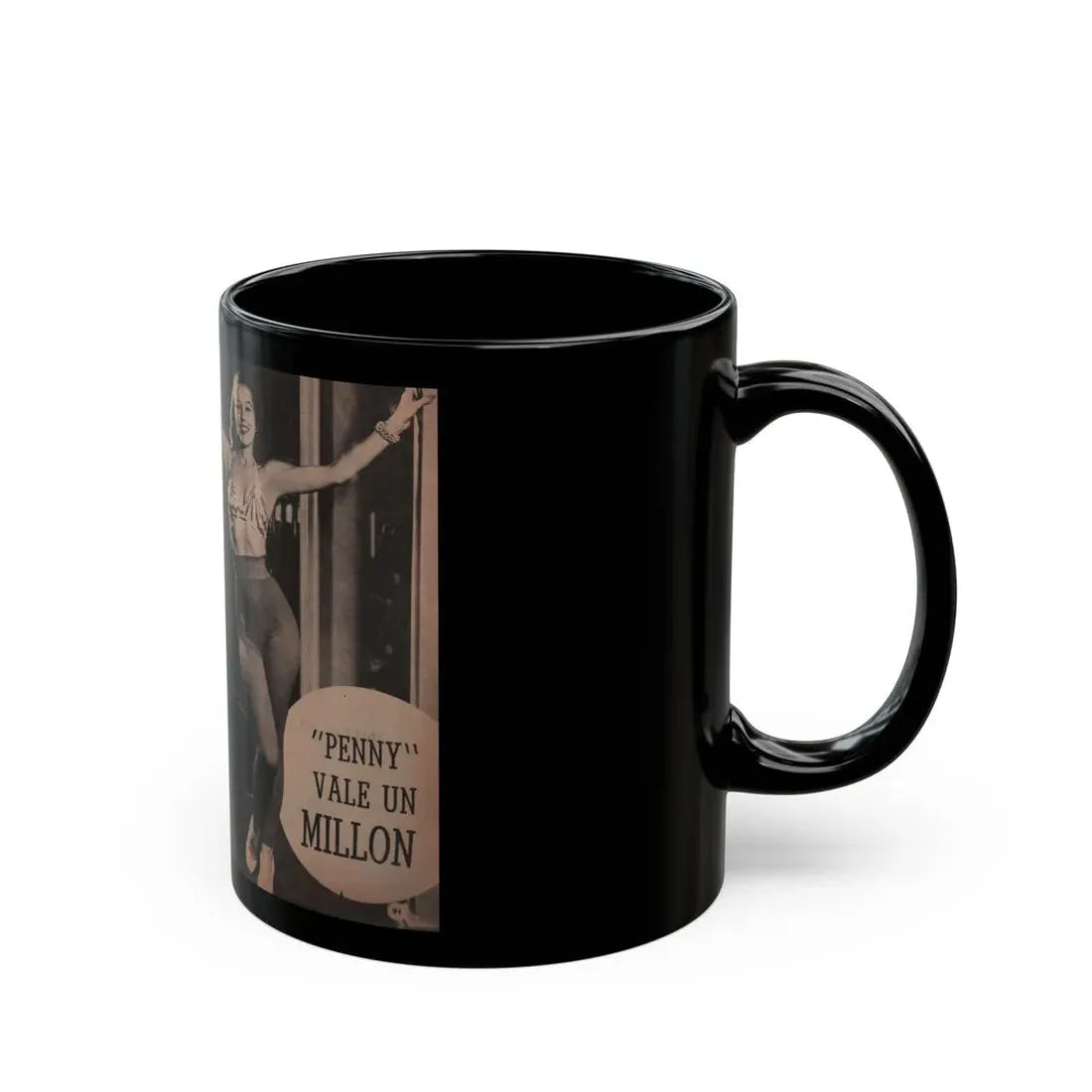 Penny Duncan #16 - [Pages 90 & 91] Pages 1 & 2 of 9 with, Penny+1 B&W Photo from Fotos Digest Mag. '56 (Vintage Female Icon) Black Coffee Mug - Go Mug Yourself