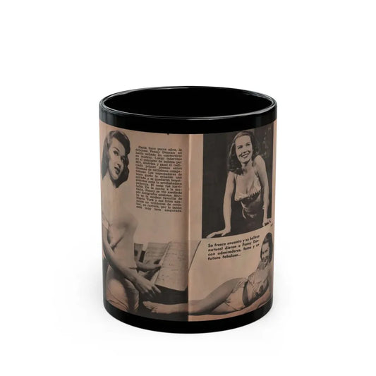 Penny Duncan #17 - [Pages 92 & 93] Pages 3 & 4 of 9 with, Penny+3 B&W Photos & 2 Captions from Fotos Digest Mag. '56 (Vintage Female Icon) Black Coffee Mug 11oz - Go Mug Yourself