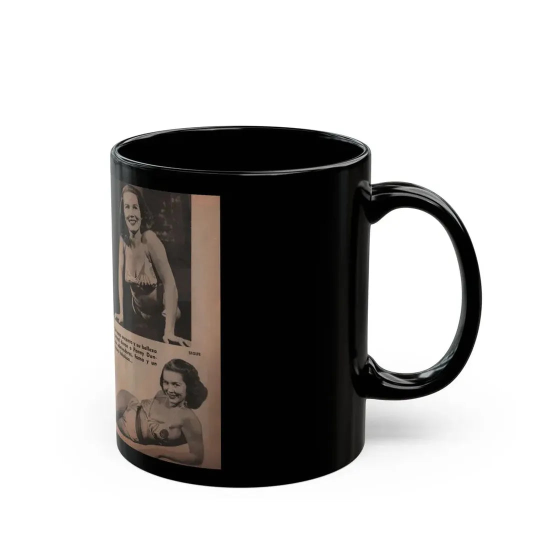 Penny Duncan #17 - [Pages 92 & 93] Pages 3 & 4 of 9 with, Penny+3 B&W Photos & 2 Captions from Fotos Digest Mag. '56 (Vintage Female Icon) Black Coffee Mug - Go Mug Yourself