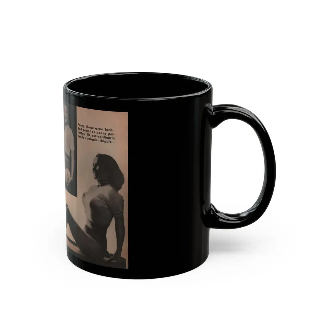 Penny Duncan #18 - [Pages 94 & 95] Pages 5 & 6 of 9 with, Penny+3 B&W Photos & 1 Caption from Fotos Digest Mag. '56 (Vintage Female Icon) Black Coffee Mug - Go Mug Yourself