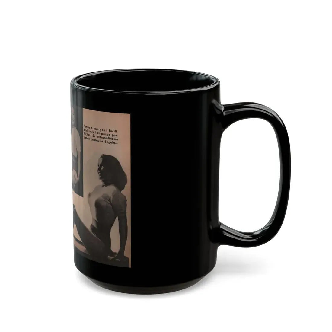 Penny Duncan #18 - [Pages 94 & 95] Pages 5 & 6 of 9 with, Penny+3 B&W Photos & 1 Caption from Fotos Digest Mag. '56 (Vintage Female Icon) Black Coffee Mug - Go Mug Yourself