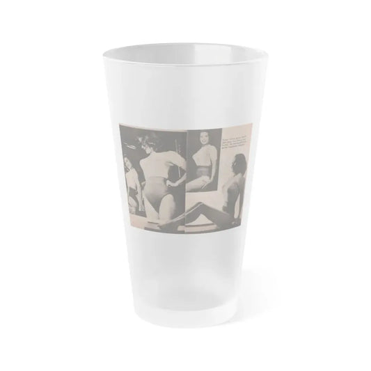 Penny Duncan #18 - [Pages 94 & 95] Pages 5 & 6 of 9 with, Penny+3 B&W Photos & 1 Caption from Fotos Digest Mag. '56 (Vintage Female Icon) Frosted Pint Glass 16oz 16oz Frosted - Go Mug Yourself