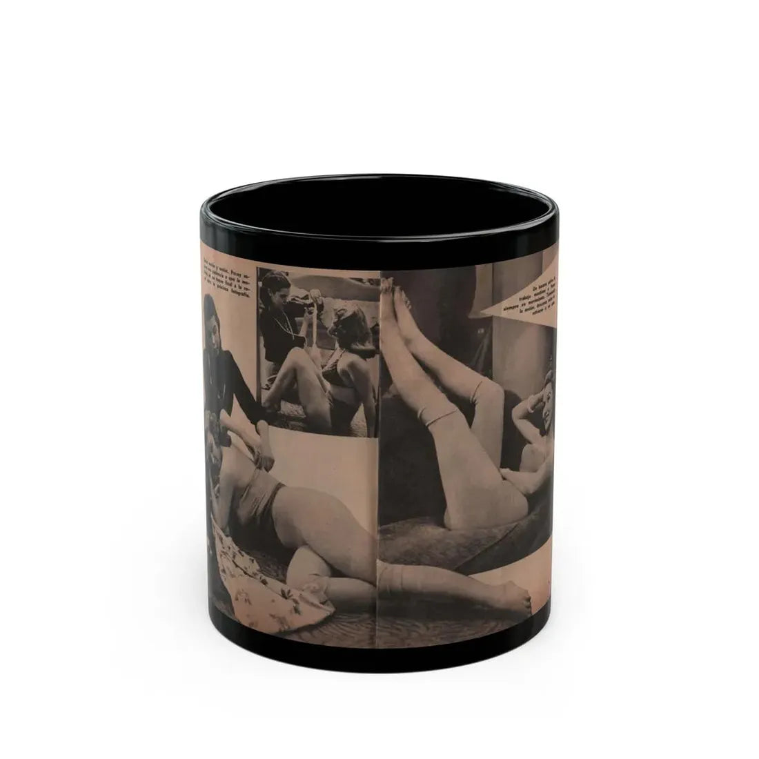 Penny Duncan #19 - [Pages 96 & 97] Pages 7 & 8 of 9 with, Penny+3 B&W Photos & 2 Captions from Fotos Digest '56 (Vintage Female Icon) Black Coffee Mug 11oz - Go Mug Yourself