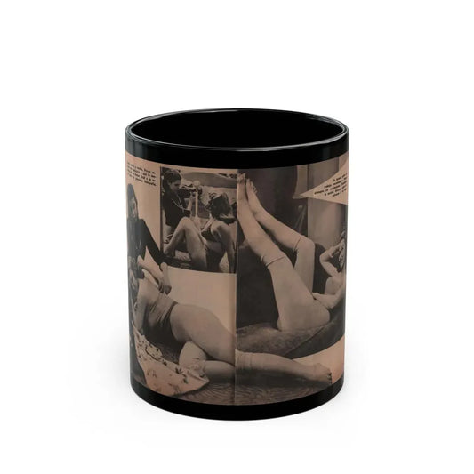 Penny Duncan #19 - [Pages 96 & 97] Pages 7 & 8 of 9 with, Penny+3 B&W Photos & 2 Captions from Fotos Digest '56 (Vintage Female Icon) Black Coffee Mug 11oz - Go Mug Yourself