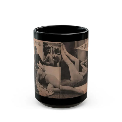 Penny Duncan #19 - [Pages 96 & 97] Pages 7 & 8 of 9 with, Penny+3 B&W Photos & 2 Captions from Fotos Digest '56 (Vintage Female Icon) Black Coffee Mug 15oz - Go Mug Yourself