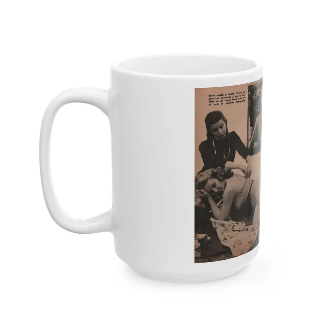 Penny Duncan #19 - [Pages 96 & 97] Pages 7 & 8 of 9 with, Penny+3 B&W Photos & 2 Captions from Fotos Digest '56 (Vintage Female Icon) White Coffee Mug - Go Mug Yourself