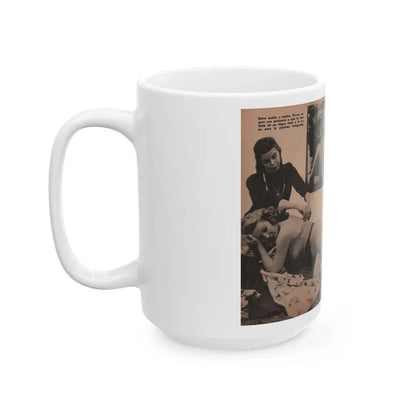 Penny Duncan #19 - [Pages 96 & 97] Pages 7 & 8 of 9 with, Penny+3 B&W Photos & 2 Captions from Fotos Digest '56 (Vintage Female Icon) White Coffee Mug - Go Mug Yourself