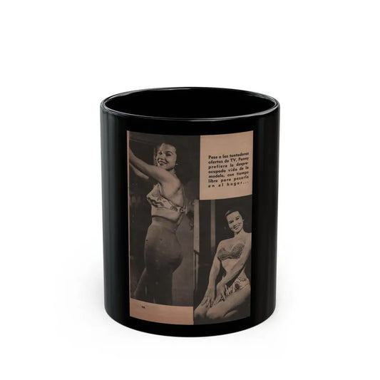 Penny Duncan #20 - [Pages 98] Pages 9 of 9 with, Penny+2 B&W Photos & Caption from Fotos Digest Mag. '56 (Vintage Female Icon) Black Coffee Mug 11oz - Go Mug Yourself