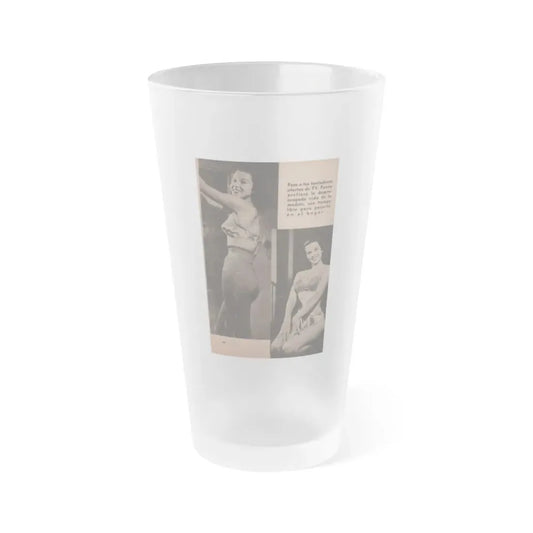 Penny Duncan #20 - [Pages 98] Pages 9 of 9 with, Penny+2 B&W Photos & Caption from Fotos Digest Mag. '56 (Vintage Female Icon) Frosted Pint Glass 16oz 16oz Frosted - Go Mug Yourself