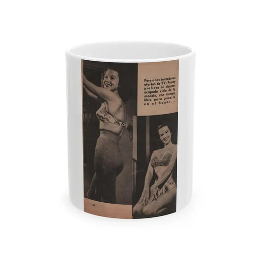 Penny Duncan #20 - [Pages 98] Pages 9 of 9 with, Penny+2 B&W Photos & Caption from Fotos Digest Mag. '56 (Vintage Female Icon) White Coffee Mug 11oz - Go Mug Yourself