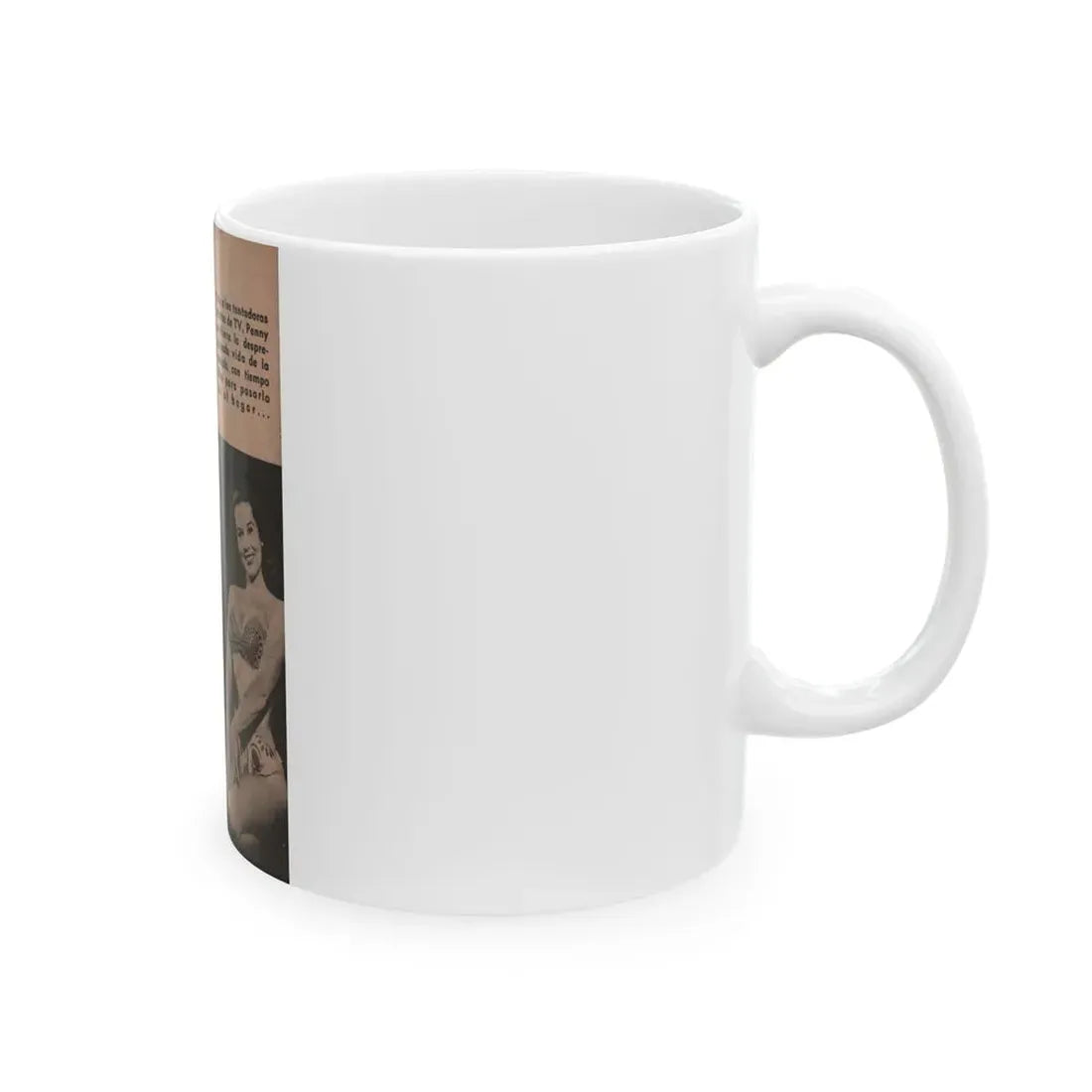 Penny Duncan #20 - [Pages 98] Pages 9 of 9 with, Penny+2 B&W Photos & Caption from Fotos Digest Mag. '56 (Vintage Female Icon) White Coffee Mug - Go Mug Yourself