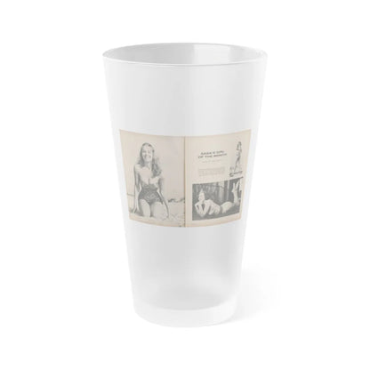 Penny Duncan #21 - [Pages 46 & 47] Pages 1 & 2 of 4 with, Penny+3 B&W Photos, Caption & Article from SAGA Men's Mag. July '56 (Vintage Female Icon) Frosted Pint Glass 16oz-16oz-Frosted-Go Mug Yourself