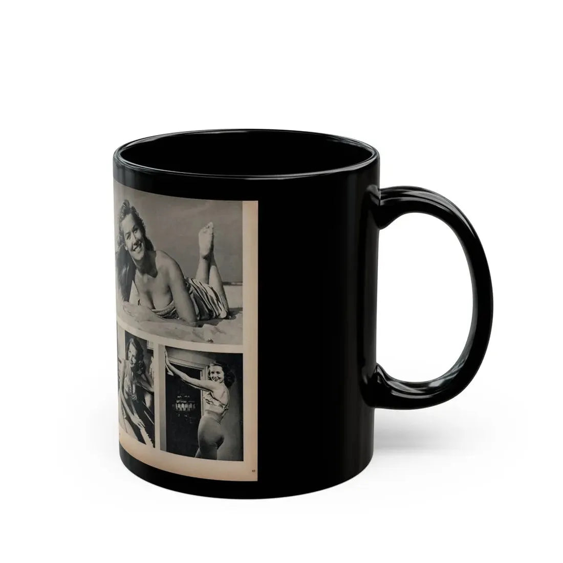 Penny Duncan #21 - [Pages 48 & 49] Pages 3 & 4 of 4 with, Penny+6 B&W Photos & Article from SAGA Men's Mag. July '56 (Vintage Female Icon) Black Coffee Mug - Go Mug Yourself