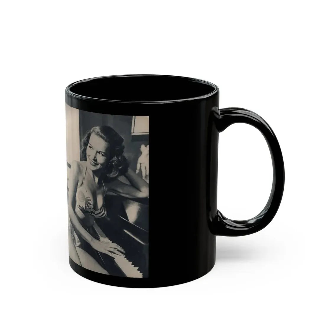 Penny Duncan #23 - [Pages 46 & 47] Pages 1 & 2 of 4 with, Penny+3 B&W Photos, Headline, Article & Caption from Climax Mag. Oct. '59 (Vintage Female Icon) Black Coffee Mug - Go Mug Yourself