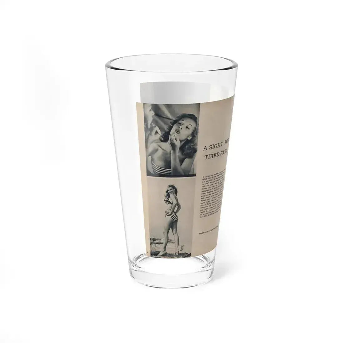 Penny Duncan #23 - [Pages 46 & 47] Pages 1 & 2 of 4 with, Penny+3 B&W Photos, Headline, Article & Caption from Climax Mag. Oct. '59 (Vintage Female Icon) Pint Glass 16oz - Go Mug Yourself