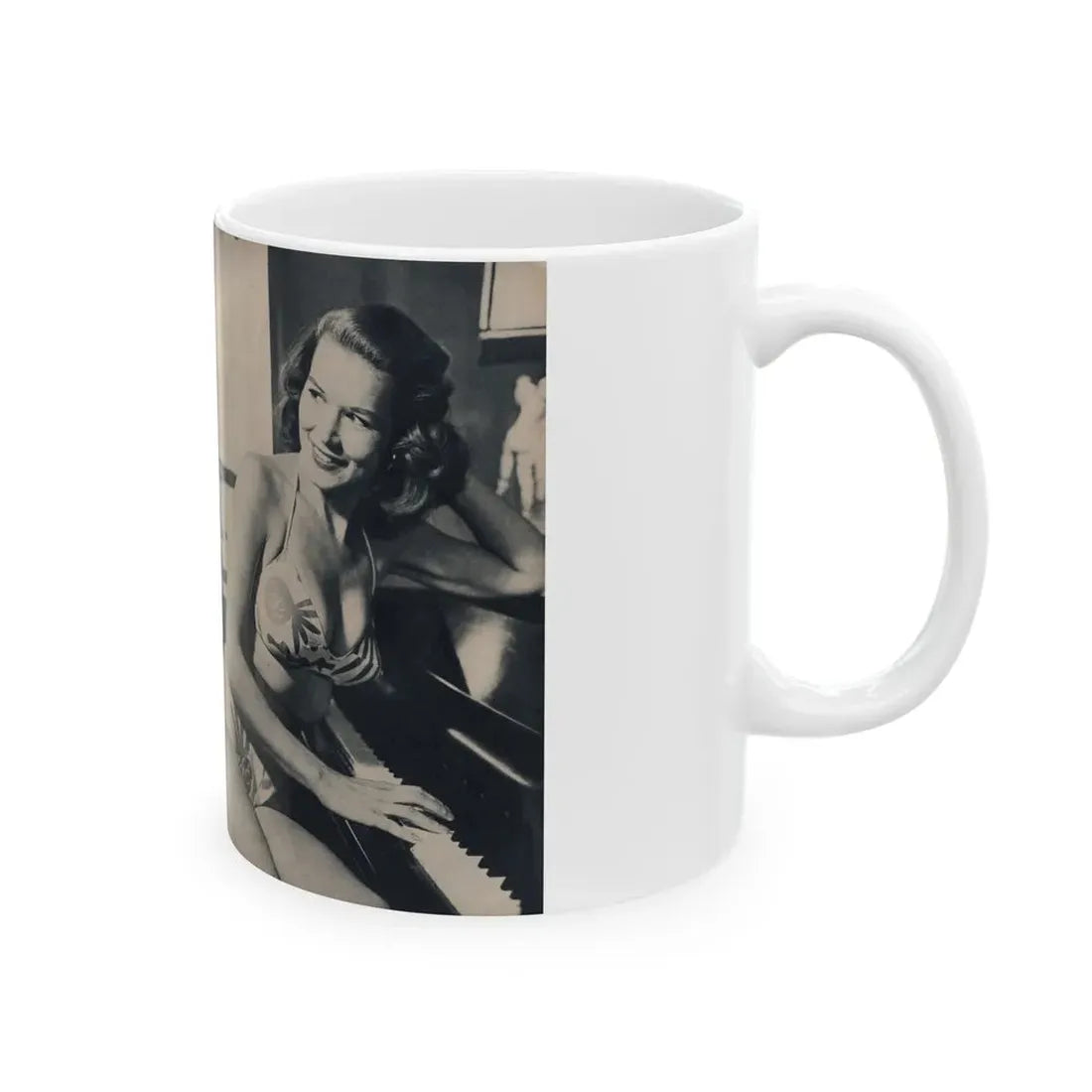 Penny Duncan #23 - [Pages 46 & 47] Pages 1 & 2 of 4 with, Penny+3 B&W Photos, Headline, Article & Caption from Climax Mag. Oct. '59 (Vintage Female Icon) White Coffee Mug - Go Mug Yourself