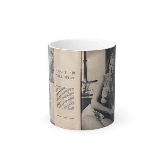 Penny Duncan #23 - [Pages 46 & 47] Pages 1 & 2 of 4 with, Penny+3 B&W Photos, Headline, Article & Caption from Climax Mag. Oct. '59 (Vintage Female Icons) Color Changing Mug 11oz-11oz-Go Mug Yourself