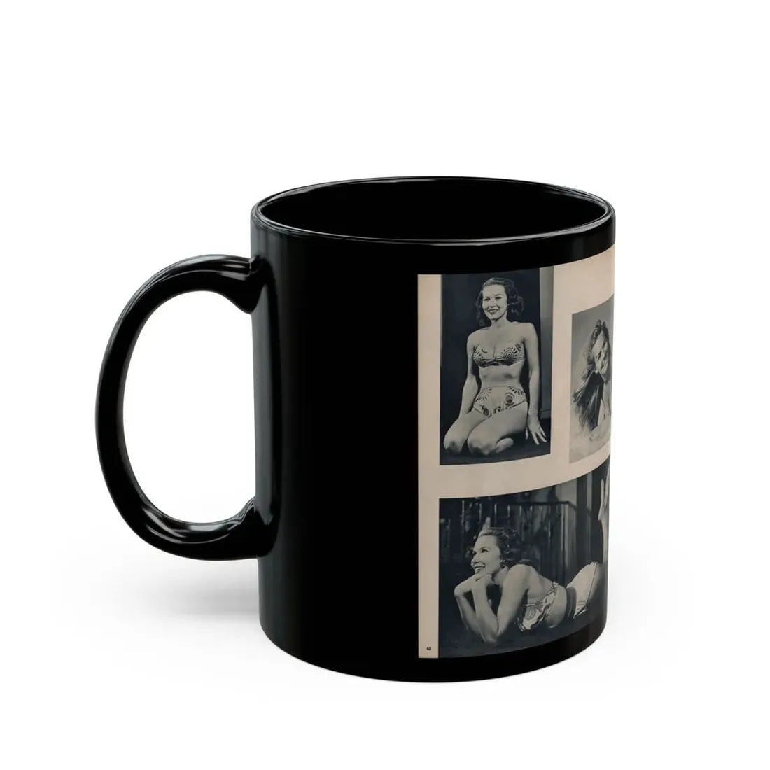 Penny Duncan #24 - [Pages 48 & 49] Pages 3 & 4 of 4 with, Penny+4 B&W Photos, Headline, Article & Caption from Climax Mag. Oct. '59 (Vintage Female Icon) Black Coffee Mug - Go Mug Yourself