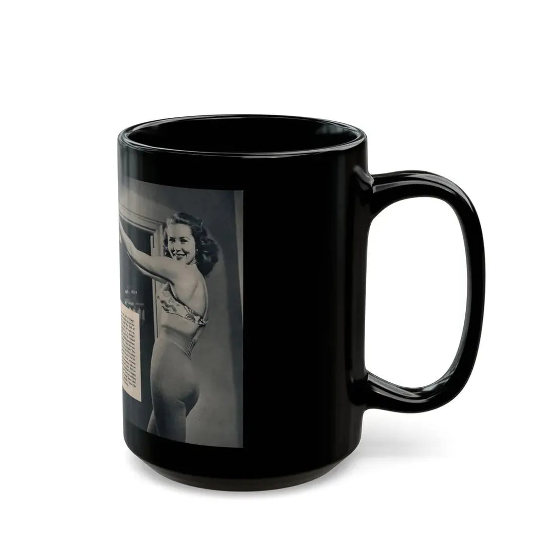 Penny Duncan #24 - [Pages 48 & 49] Pages 3 & 4 of 4 with, Penny+4 B&W Photos, Headline, Article & Caption from Climax Mag. Oct. '59 (Vintage Female Icon) Black Coffee Mug - Go Mug Yourself