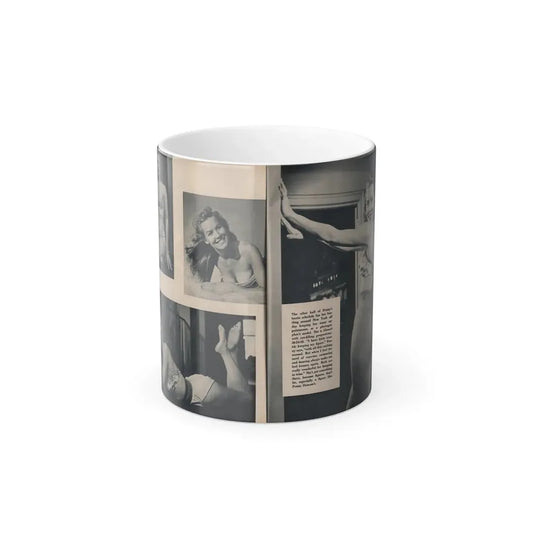 Penny Duncan #24 - [Pages 48 & 49] Pages 3 & 4 of 4 with, Penny+4 B&W Photos, Headline, Article & Caption from Climax Mag. Oct. '59 (Vintage Female Icon) Color Changing Mug 11oz Default Title 11oz - Go Mug Yourself