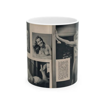 Penny Duncan #24 - [Pages 48 & 49] Pages 3 & 4 of 4 with, Penny+4 B&W Photos, Headline, Article & Caption from Climax Mag. Oct. '59 (Vintage Female Icon) White Coffee Mug 11oz - Go Mug Yourself