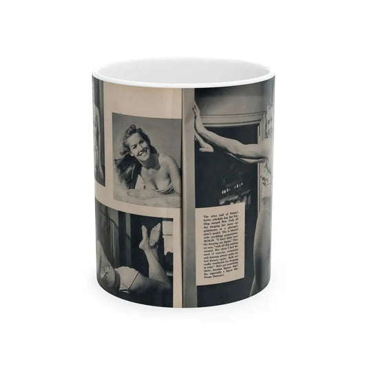 Penny Duncan #24 - [Pages 48 & 49] Pages 3 & 4 of 4 with, Penny+4 B&W Photos, Headline, Article & Caption from Climax Mag. Oct. '59 (Vintage Female Icon) White Coffee Mug 11oz - Go Mug Yourself