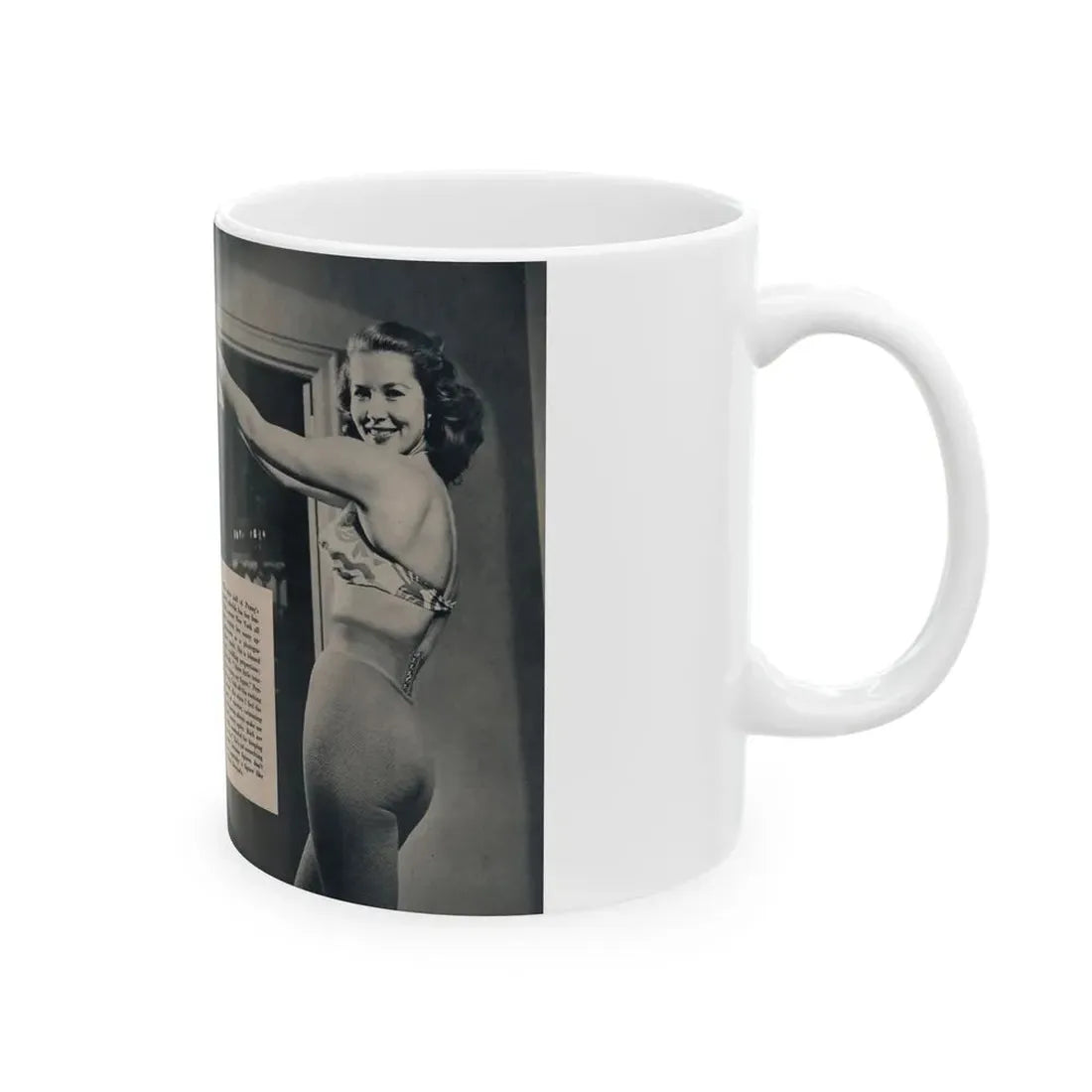 Penny Duncan #24 - [Pages 48 & 49] Pages 3 & 4 of 4 with, Penny+4 B&W Photos, Headline, Article & Caption from Climax Mag. Oct. '59 (Vintage Female Icon) White Coffee Mug - Go Mug Yourself