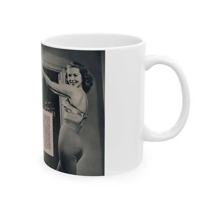 Penny Duncan #24 - [Pages 48 & 49] Pages 3 & 4 of 4 with, Penny+4 B&W Photos, Headline, Article & Caption from Climax Mag. Oct. '59 (Vintage Female Icon) White Coffee Mug - Go Mug Yourself