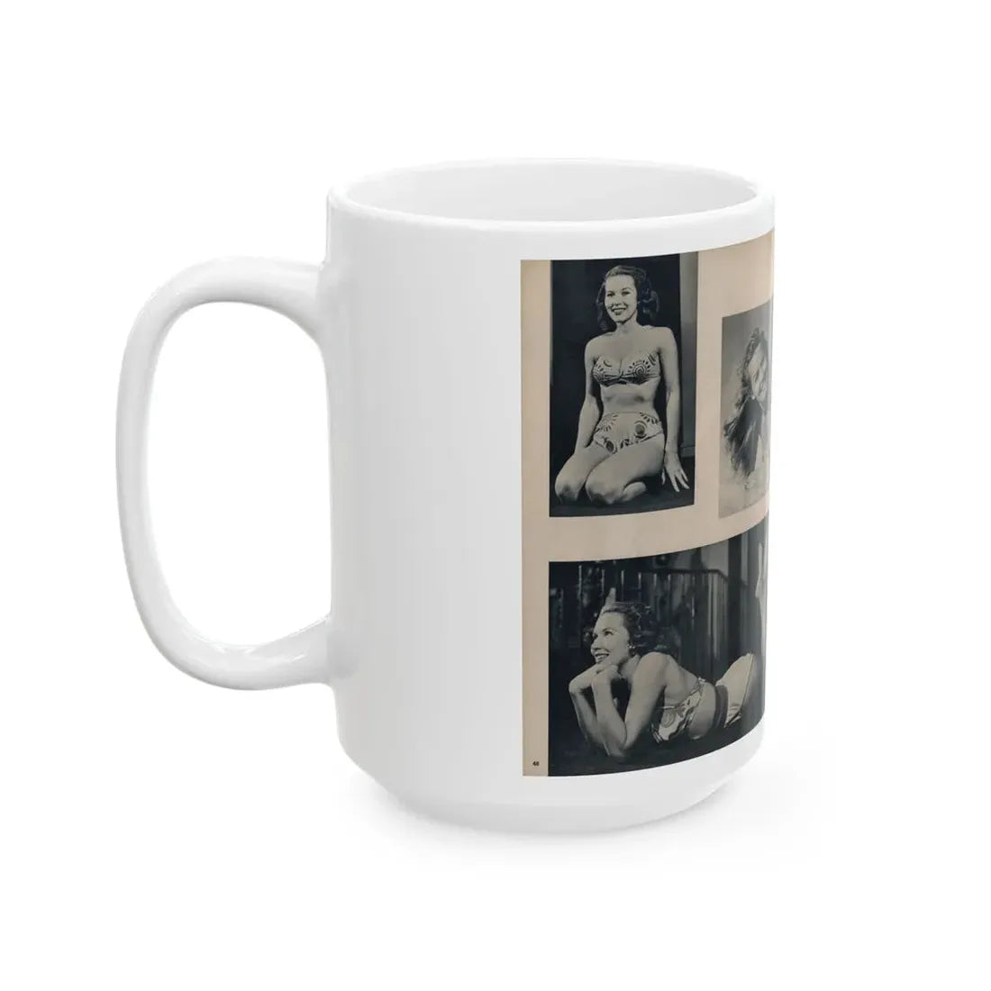 Penny Duncan #24 - [Pages 48 & 49] Pages 3 & 4 of 4 with, Penny+4 B&W Photos, Headline, Article & Caption from Climax Mag. Oct. '59 (Vintage Female Icon) White Coffee Mug - Go Mug Yourself