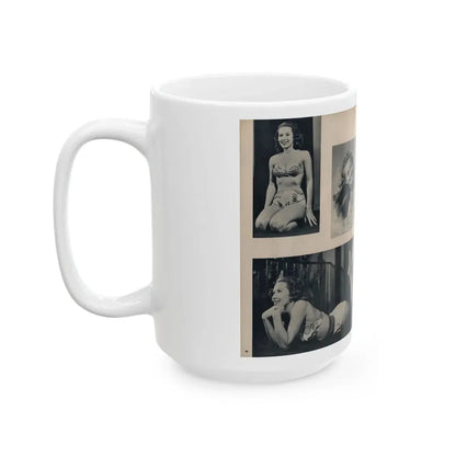 Penny Duncan #24 - [Pages 48 & 49] Pages 3 & 4 of 4 with, Penny+4 B&W Photos, Headline, Article & Caption from Climax Mag. Oct. '59 (Vintage Female Icon) White Coffee Mug - Go Mug Yourself