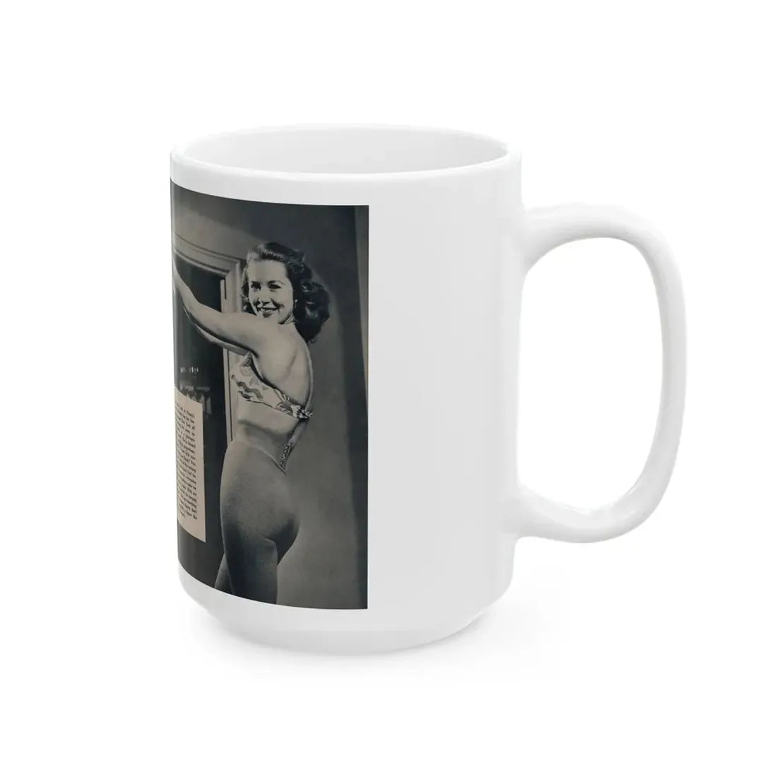 Penny Duncan #24 - [Pages 48 & 49] Pages 3 & 4 of 4 with, Penny+4 B&W Photos, Headline, Article & Caption from Climax Mag. Oct. '59 (Vintage Female Icon) White Coffee Mug - Go Mug Yourself