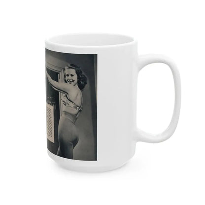 Penny Duncan #24 - [Pages 48 & 49] Pages 3 & 4 of 4 with, Penny+4 B&W Photos, Headline, Article & Caption from Climax Mag. Oct. '59 (Vintage Female Icon) White Coffee Mug - Go Mug Yourself