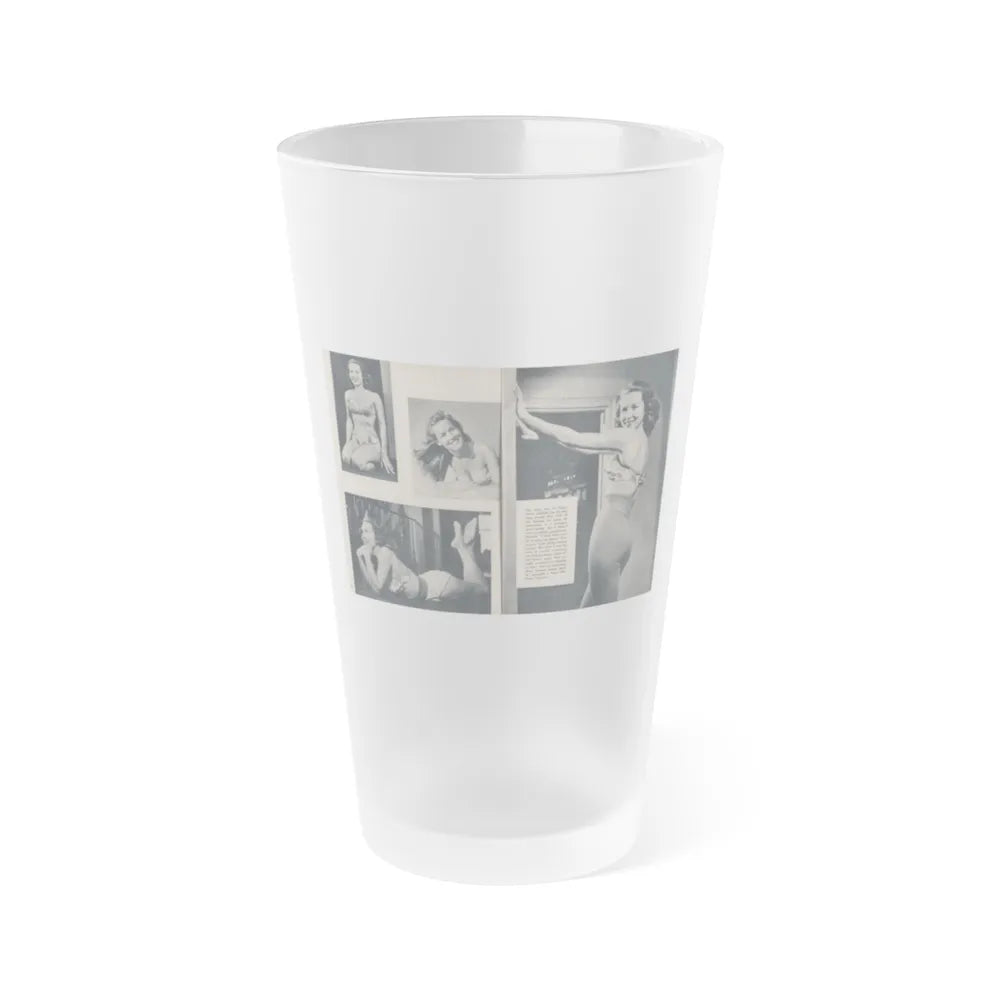Penny Duncan #24 - [Pages 48 & 49] Pages 3 & 4 of 4 with, Penny+4 B&W Photos, Headline, Article & Caption from Climax Mag. Oct. '59 (Vintage Female Icon) Frosted Pint Glass 16oz-16oz-Frosted-Go Mug Yourself