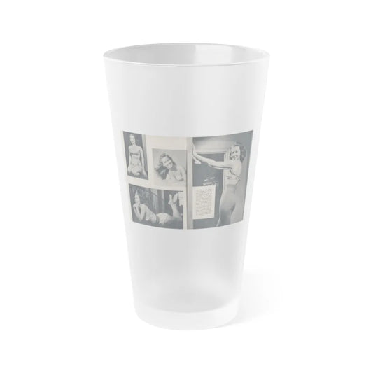 Penny Duncan #24 - [Pages 48 & 49] Pages 3 & 4 of 4 with, Penny+4 B&W Photos, Headline, Article & Caption from Climax Mag. Oct. '59 (Vintage Female Icon) Frosted Pint Glass 16oz-16oz-Frosted-Go Mug Yourself