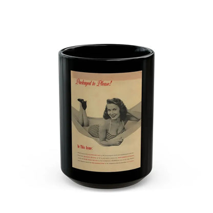 Penny Duncan #25 - Penny on Back Cover of Scamp Mag. Sept. '58 - 1 B&W Photo & Caption (Vintage Female Icon) Black Coffee Mug 15oz - Go Mug Yourself