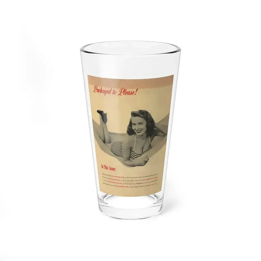 Penny Duncan #25 - Penny on Back Cover of Scamp Mag. Sept. '58 - 1 B&W Photo & Caption (Vintage Female Icon) Pint Glass 16oz 16oz - Go Mug Yourself