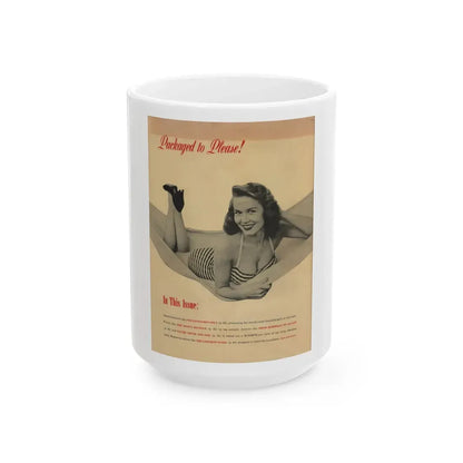 Penny Duncan #25 - Penny on Back Cover of Scamp Mag. Sept. '58 - 1 B&W Photo & Caption (Vintage Female Icon) White Coffee Mug 15oz - Go Mug Yourself
