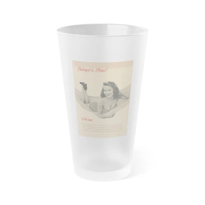 Penny Duncan #25 - Penny on Back Cover of Scamp Mag. Sept. '58 - 1 B&W Photo & Caption (Vintage Female Icon) Frosted Pint Glass 16oz-16oz-Frosted-Go Mug Yourself