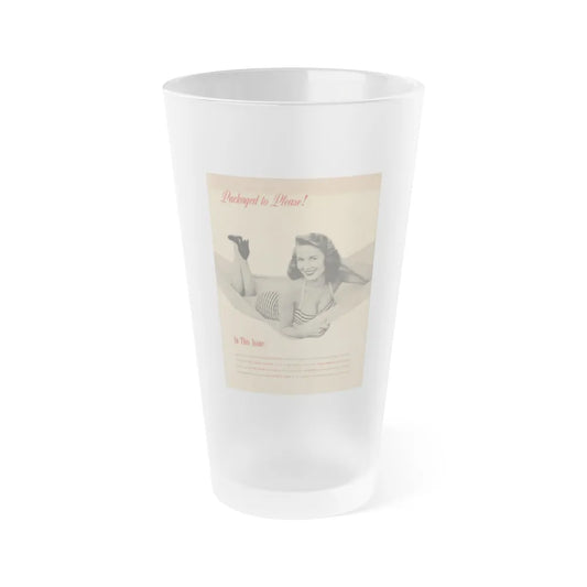 Penny Duncan #25 - Penny on Back Cover of Scamp Mag. Sept. '58 - 1 B&W Photo & Caption (Vintage Female Icon) Frosted Pint Glass 16oz-16oz-Frosted-Go Mug Yourself