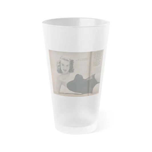 Penny Duncan #26 - [Pages 34  35] Pages 1 & 2 of 2 with, Penny+1 B&W Centerfold Photo, Caption & Paragraph from GALA Mag. Jan. '53 (Vintage Female Icon) Frosted Pint Glass 16oz 16oz Frosted - Go Mug Yourself