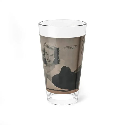 Penny Duncan #26 - [Pages 34  35] Pages 1 & 2 of 2 with, Penny+1 B&W Centerfold Photo, Caption & Paragraph from GALA Mag. Jan. '53 (Vintage Female Icon) Pint Glass 16oz 16oz - Go Mug Yourself