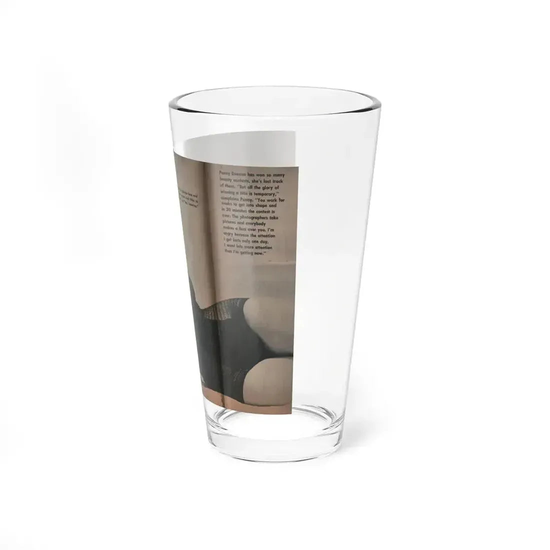 Penny Duncan #26 - [Pages 34  35] Pages 1 & 2 of 2 with, Penny+1 B&W Centerfold Photo, Caption & Paragraph from GALA Mag. Jan. '53 (Vintage Female Icon) Pint Glass 16oz - Go Mug Yourself