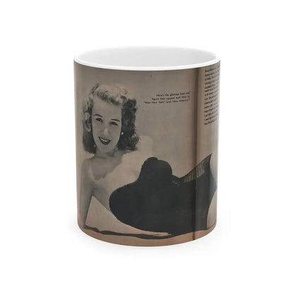 Penny Duncan #26 - [Pages 34  35] Pages 1 & 2 of 2 with, Penny+1 B&W Centerfold Photo, Caption & Paragraph from GALA Mag. Jan. '53 (Vintage Female Icon) White Coffee Mug 11oz - Go Mug Yourself