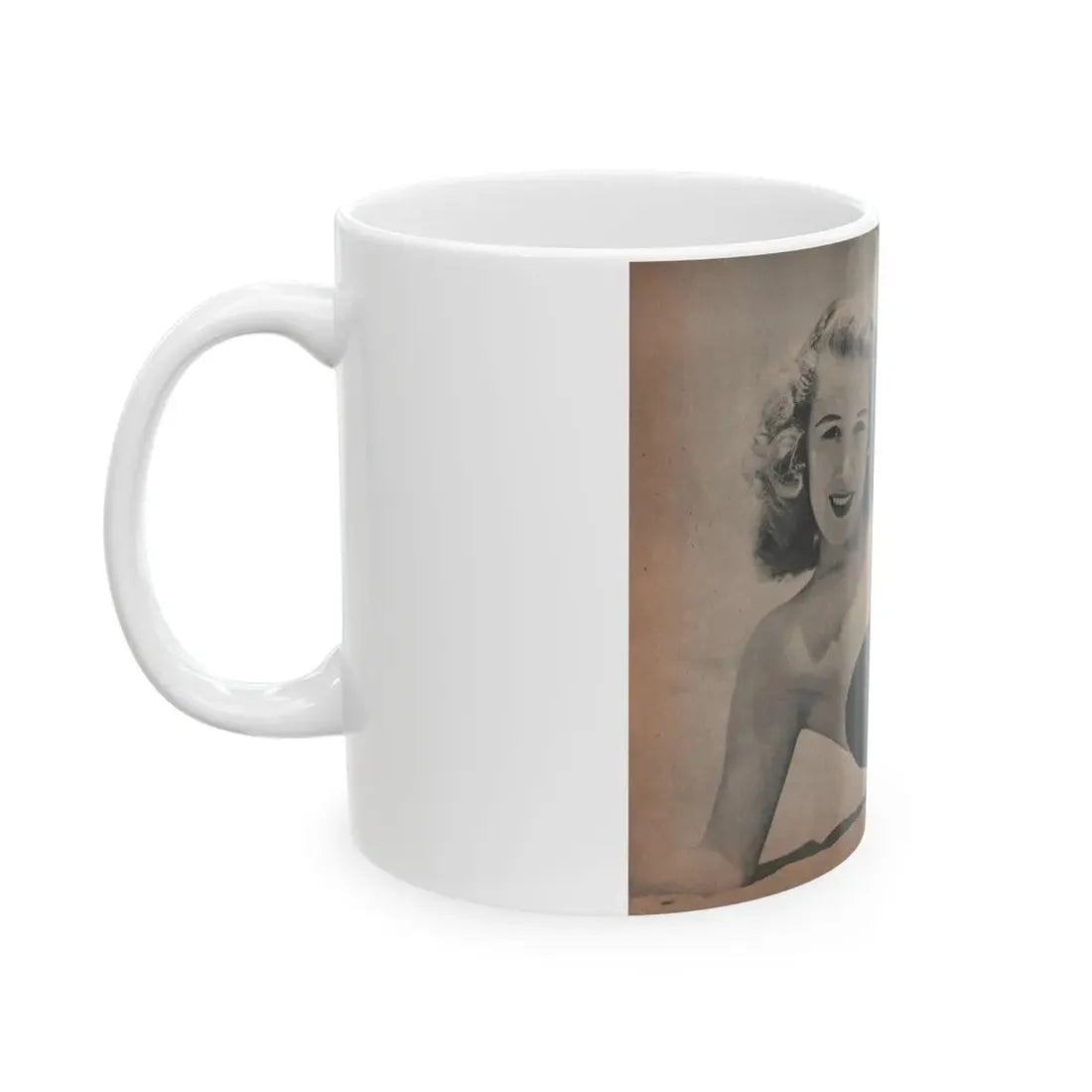 Penny Duncan #26 - [Pages 34  35] Pages 1 & 2 of 2 with, Penny+1 B&W Centerfold Photo, Caption & Paragraph from GALA Mag. Jan. '53 (Vintage Female Icon) White Coffee Mug - Go Mug Yourself